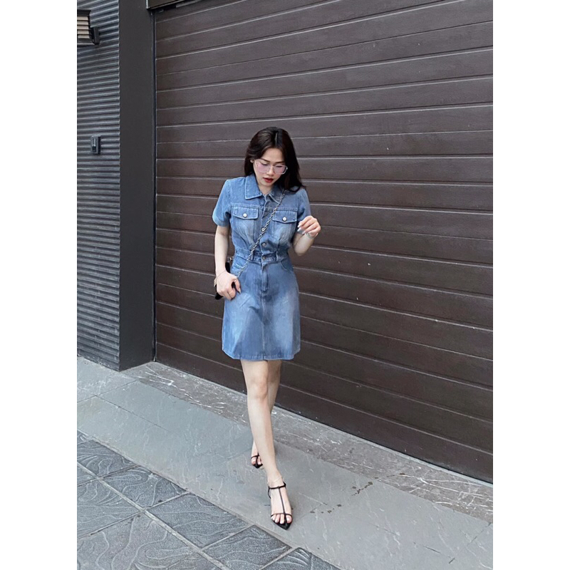 Váy denim thiết kế tôn dáng