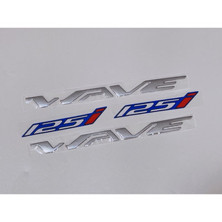 Bộ tem dán xe chữ Wave nổi + số 125i, mẫu Wave Thái hàng cao cấp có sẵn keo dán