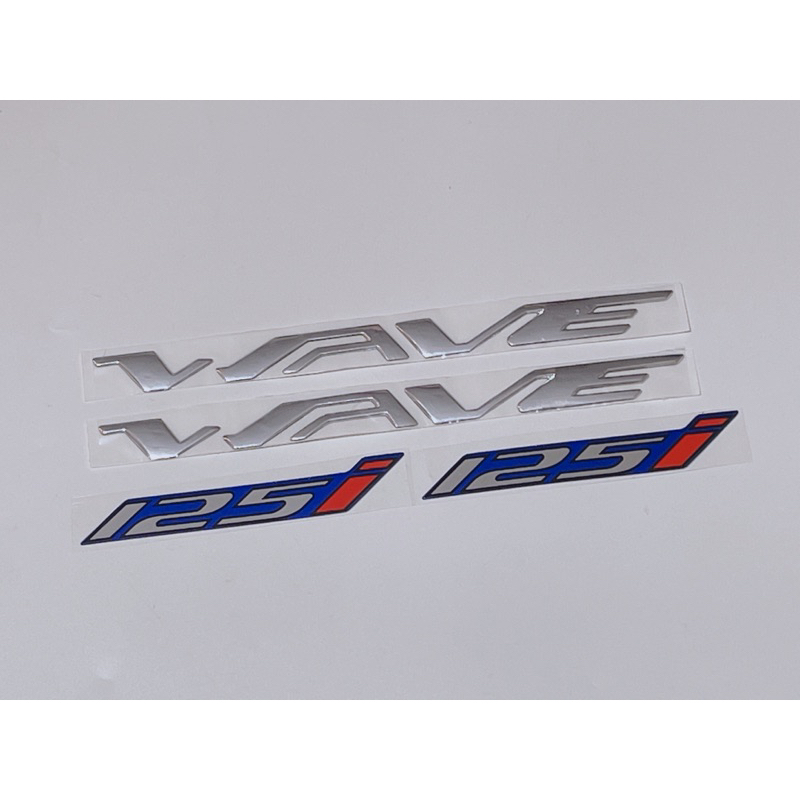 Bộ tem dán xe chữ Wave nổi + số 125i, mẫu Wave Thái hàng cao cấp có sẵn keo dán