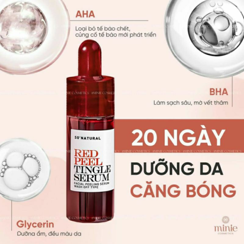 Tinh chất peel da mini 11ml Red peel Tingle Serum giúp loại bỏ tế bào chết, tái tạo da, không bong tróc