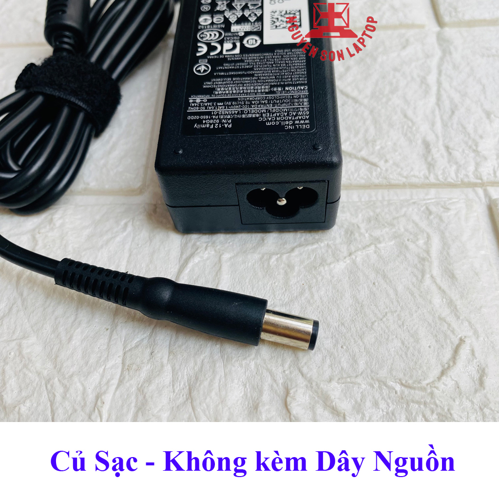 Sạc Laptop Dell 19.5V 3.34A Chân Kim to - thường - Adapter kèm dây nguồn - NEW 100%