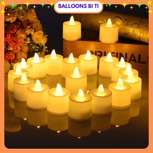 Nến điện tử mini nến led kèm sẵn pin trang tri sinh nhật tỏ tình phòng cưới balloons bi ti