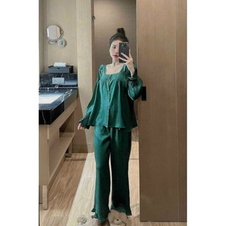 Bộ Pijama lụa xước dài