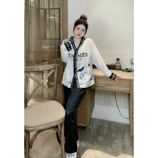 Bộ Pijama lụa xước dài