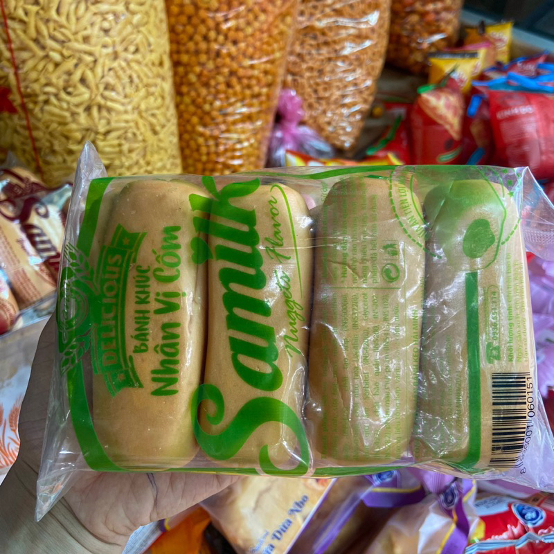 Bánh mì Samilk nhân vị cốm/ socola, túi 8 chiếc bánh mì khúc hàng mới