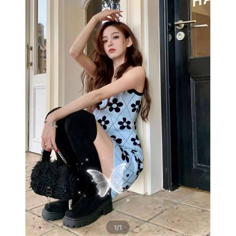 Váy 2 dây dệt kim