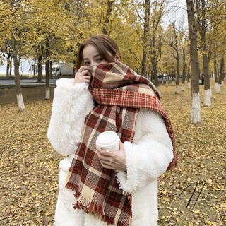 Khăn quàng cổ - khăn choàng cổ len unisex kẻ dạ hai mặt họa tiết kẻ caro phong cách vintage - ln024 - hotivn