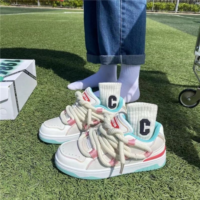 Giày thể thao sneaker dây bản to LIRYSN phối hồng xanh bản đẹp