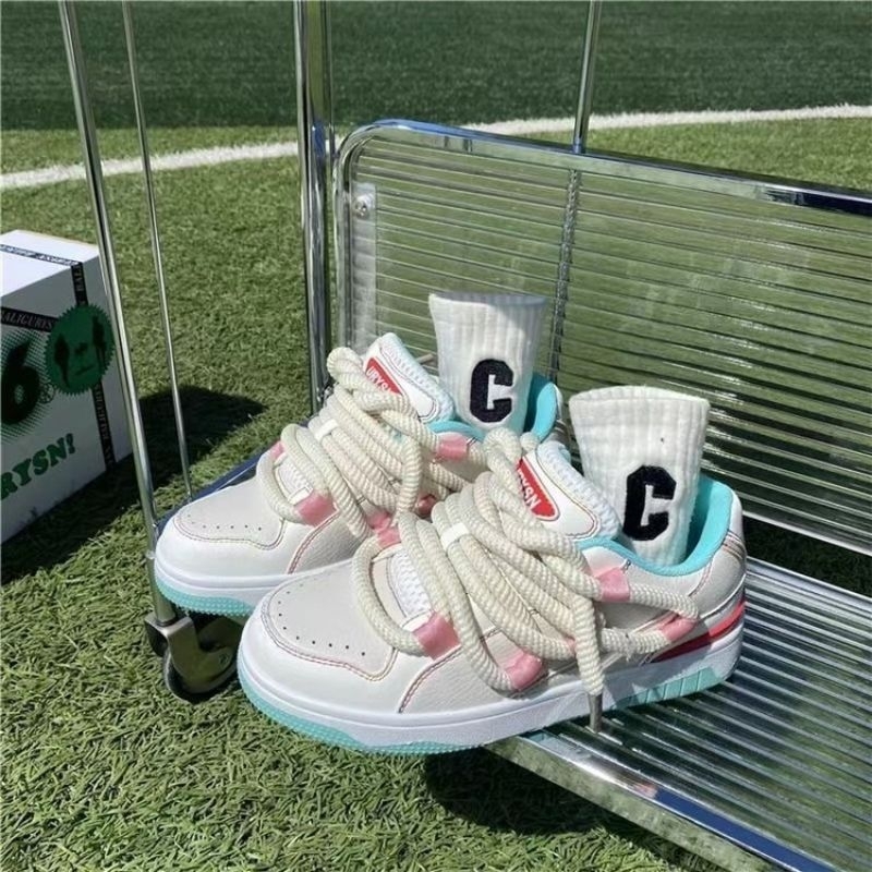 Giày thể thao sneaker dây bản to LIRYSN phối hồng xanh bản đẹp