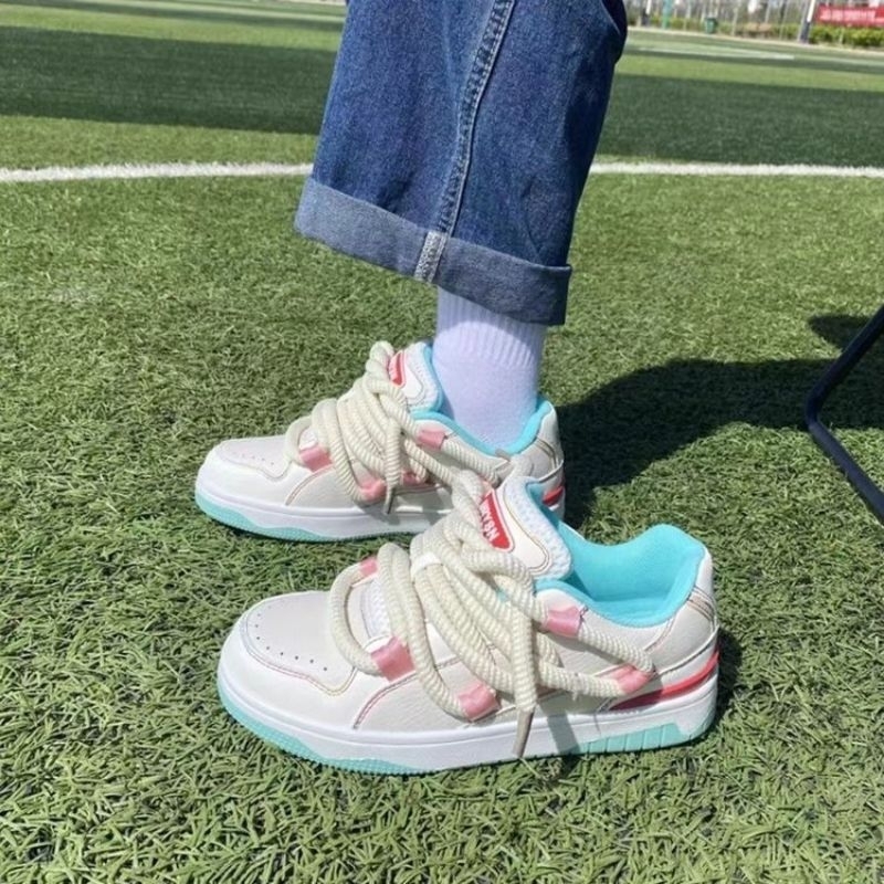 Giày thể thao sneaker dây bản to LIRYSN phối hồng xanh bản đẹp