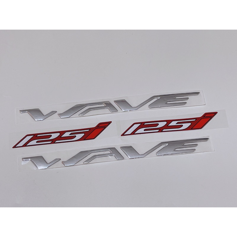 Bộ tem dán xe chữ Wave nổi + số 125i, mẫu Wave Thái hàng cao cấp có sẵn keo dán