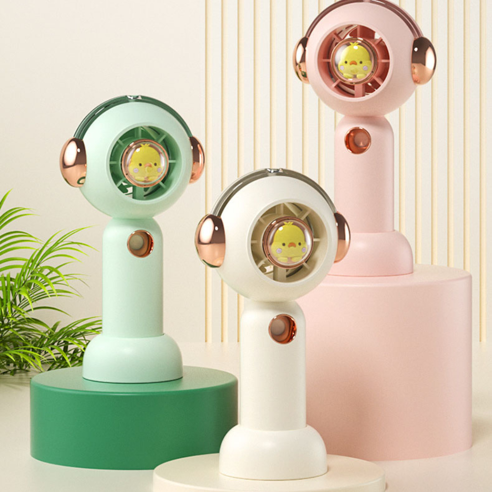 Quạt Mini Cầm Tay Không Cánh Phun Sương Hình Vịt Không Dây Ngộ Nghĩnh