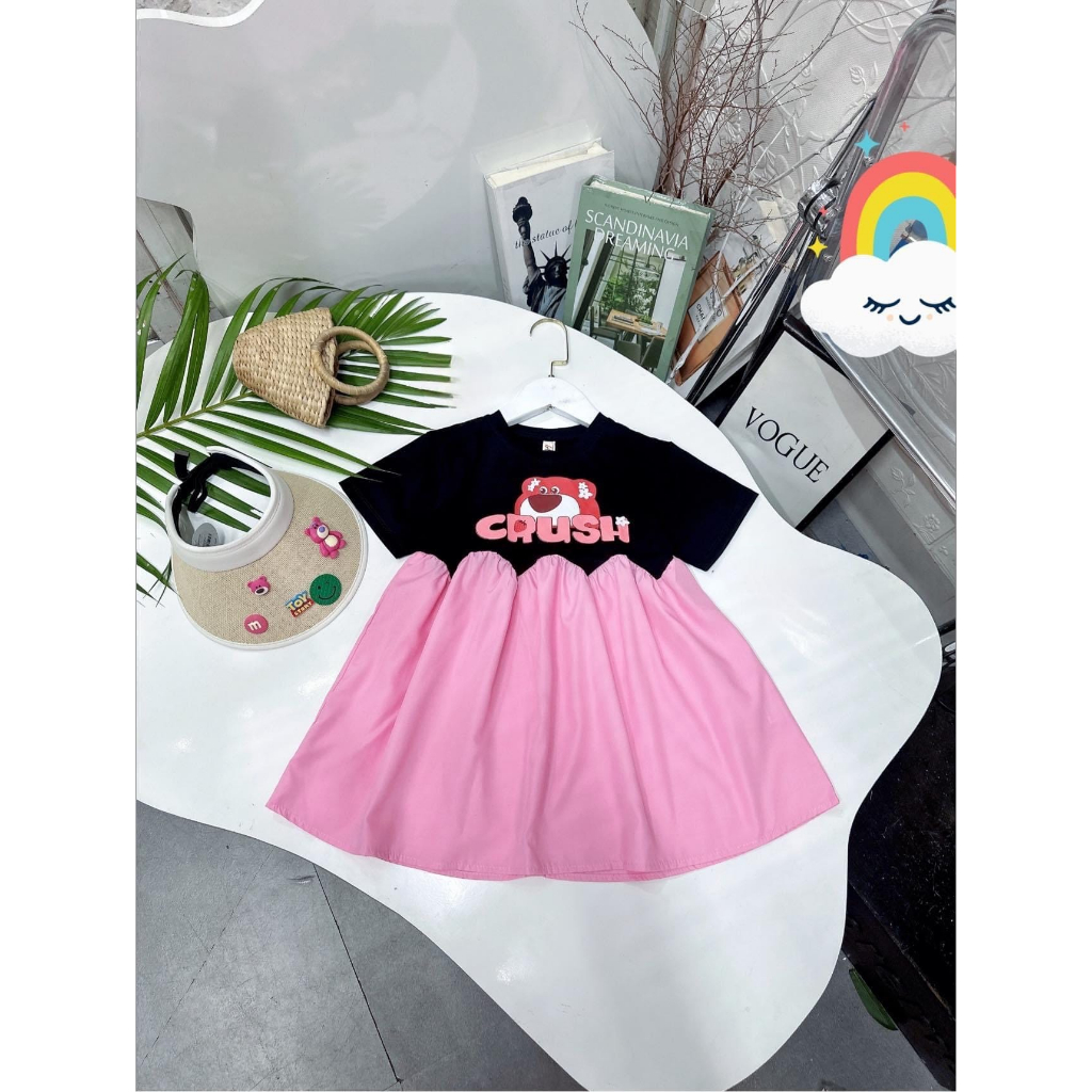 Đầm Gấu Dâu Bé Gái