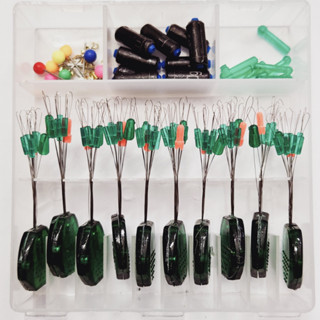  Câu cá _phụ Kiện Làm Trục câu đài  câu đơn  độ bền cao   10 bộ 1 hộp  _giá cực kì ưu đãi  hộp phụ kiện đài xanh} 