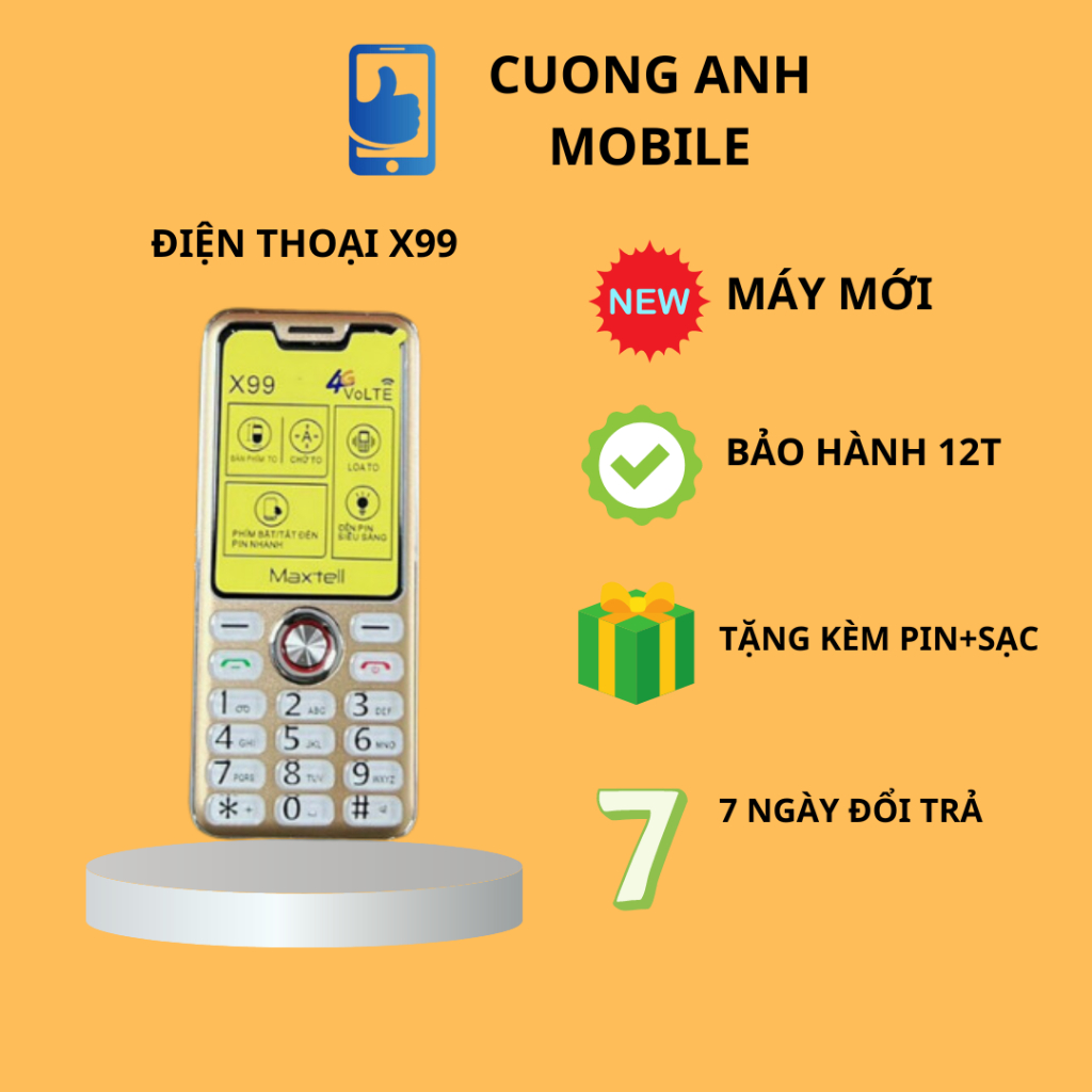 Điện thoại bàn phím X99 dành cho người già , đọc được số,loa to ,đèn pin siêu sáng, mới 100% full box ( tặng kèm ốp | BigBuy360 - bigbuy360.vn