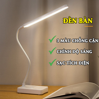 Đèn học chống cận, tích điện 3 màu chỉnh độ sáng, đèn bàn THANH DÀI đa năng