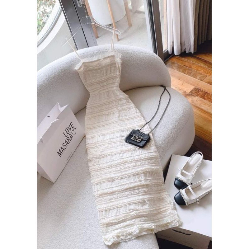 ĐẦM DÂY BODY MAXXI XỐP DÀI PHỐI REN TRƯỚC NGỰC