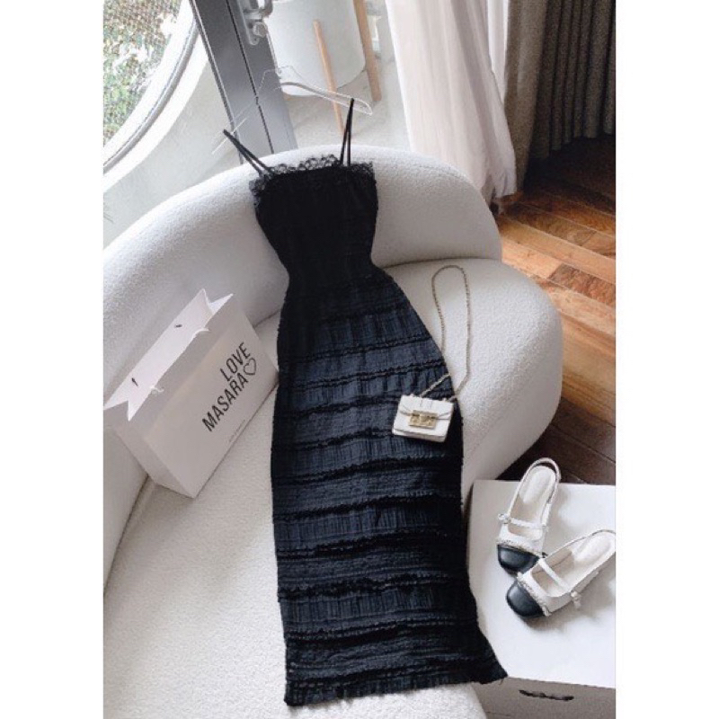 ĐẦM DÂY BODY MAXXI XỐP DÀI PHỐI REN TRƯỚC NGỰC