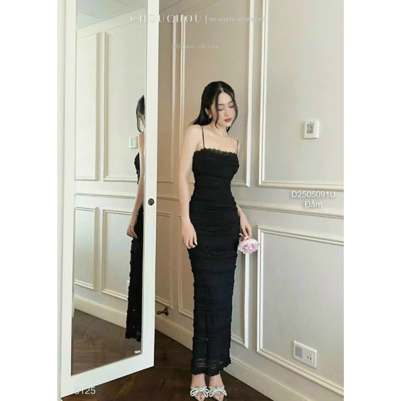 ĐẦM DÂY BODY MAXXI XỐP DÀI PHỐI REN TRƯỚC NGỰC