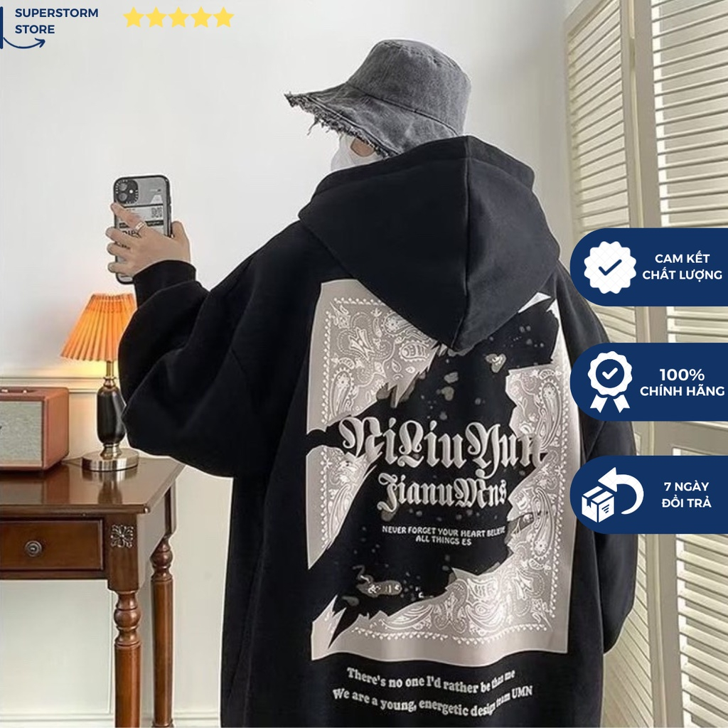 Khoác Nỉ Hoodie Unisex Form Rộng TIAMU Chất Nỉ Dày Hot Trend - Azura Store