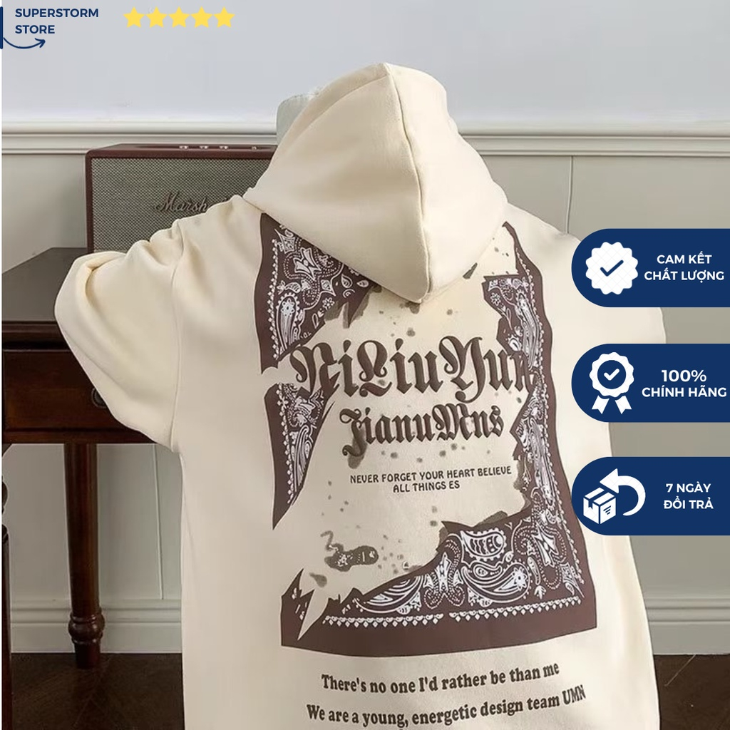 Khoác Nỉ Hoodie Unisex Form Rộng TIAMU Chất Nỉ Dày Hot Trend - Azura Store