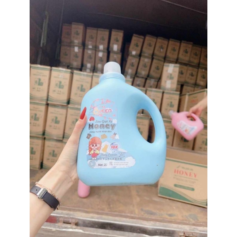 Nước giặt xả Honey Organic can 2 Lít xoá bay vết bẩn