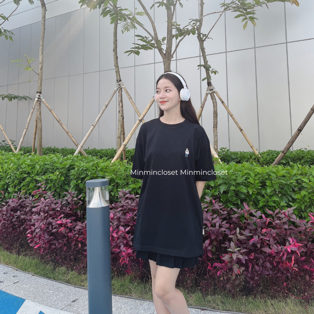 Áo thun cổ tròn Whoau thêu gấu Steve chất cotton thấm hút mồ hôi chính hãng sale