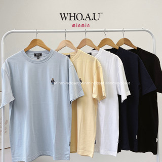 Áo thun cổ tròn Whoau thêu gấu Steve chất cotton thấm hút mồ hôi chính hãng sale