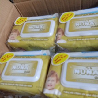 KHĂN ƯỚT EM BÉ NUNA GOLD (SIÊU DÀY) 100 TỜ TẶNG 1 GÓI 10TỜ