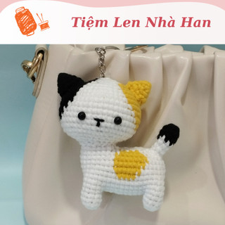 Móc khóa mèo con dễ thương bằng len handmade