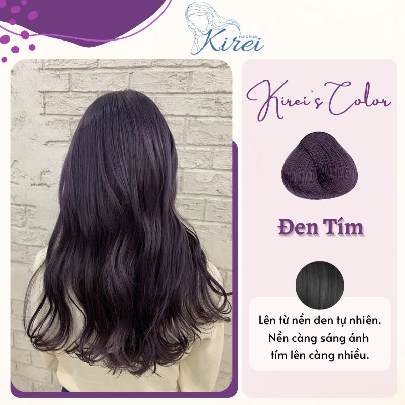 Thuốc nhuộm tóc màu ĐEN TÍM không cần tẩy tóc Kirei Hair, KireiHair, KIREIHAIR