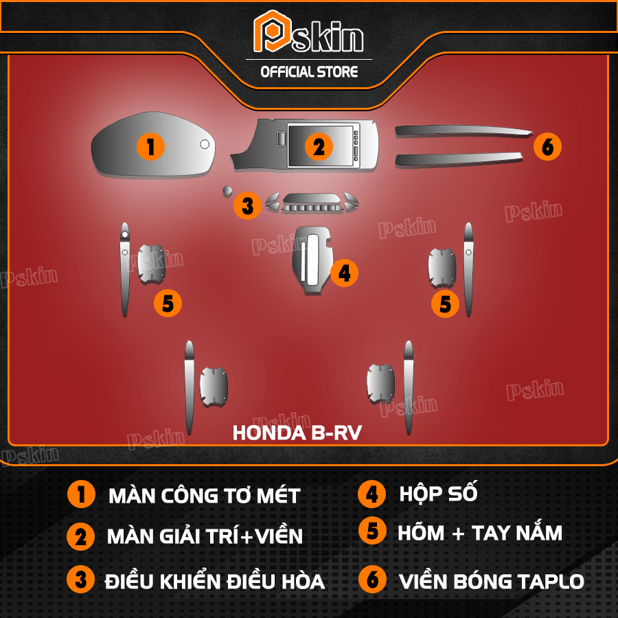 Dán PPF trong suốt chống sước bảo vệ nội thất xe Honda BRV 2023
