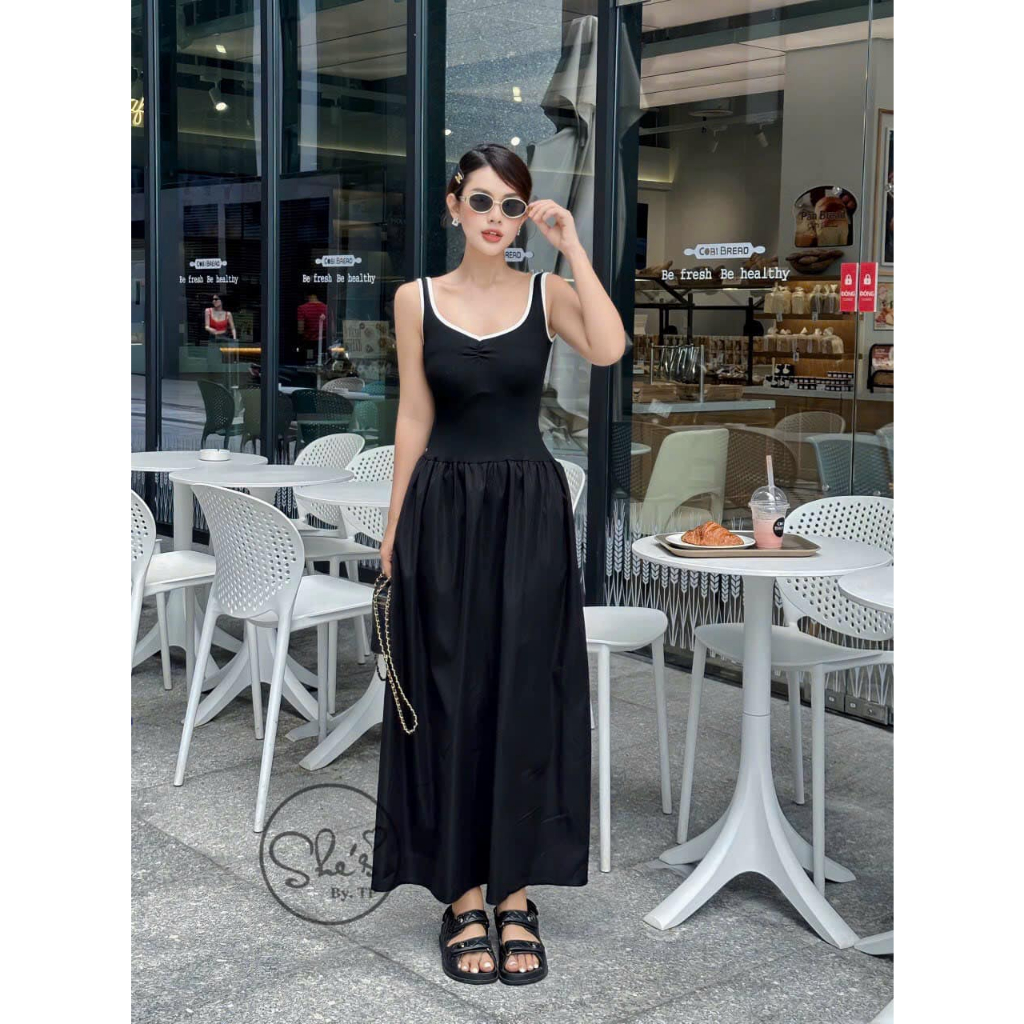 Váy phối thô xòe