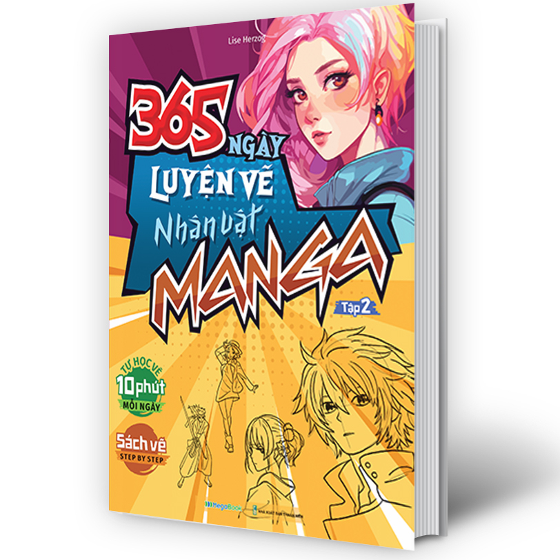 365 Ngày Luyện Vẽ 100 Nhân Vật Hoạt Hình Manga 204 Trang- Tập 2 Có Mã QR Hướng Dẫn Tập Vẽ