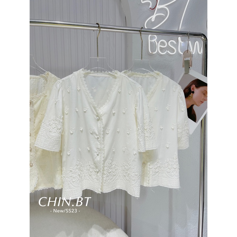 Áo Sơmi Boy Thêu Hoa Nổi QC L1