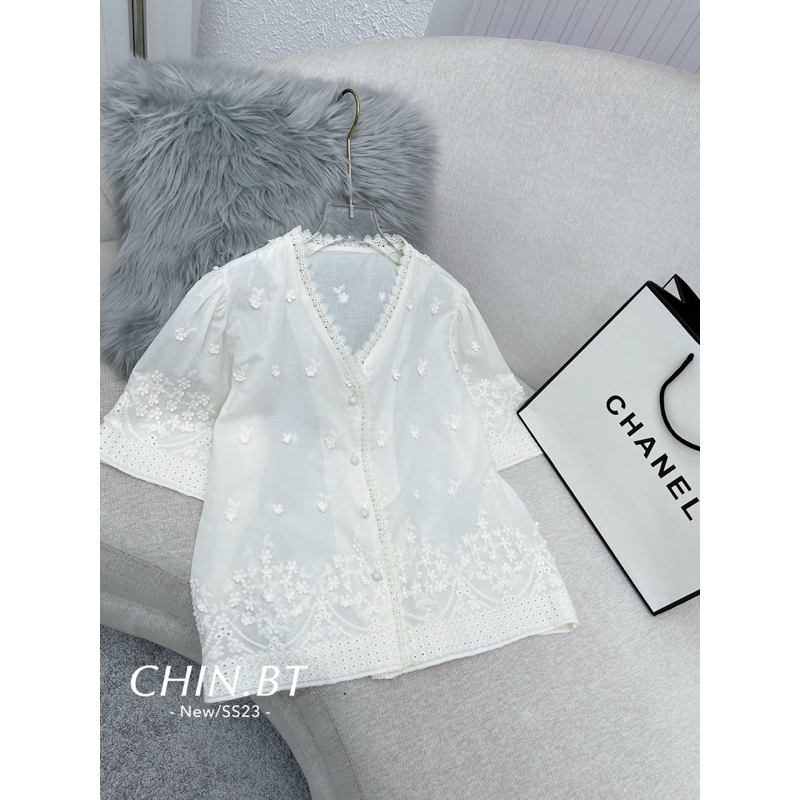 Áo Sơmi Boy Thêu Hoa Nổi QC L1