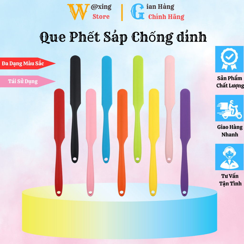 Que quết sáp silicon chống dính tái sử dụng có phân loại màu