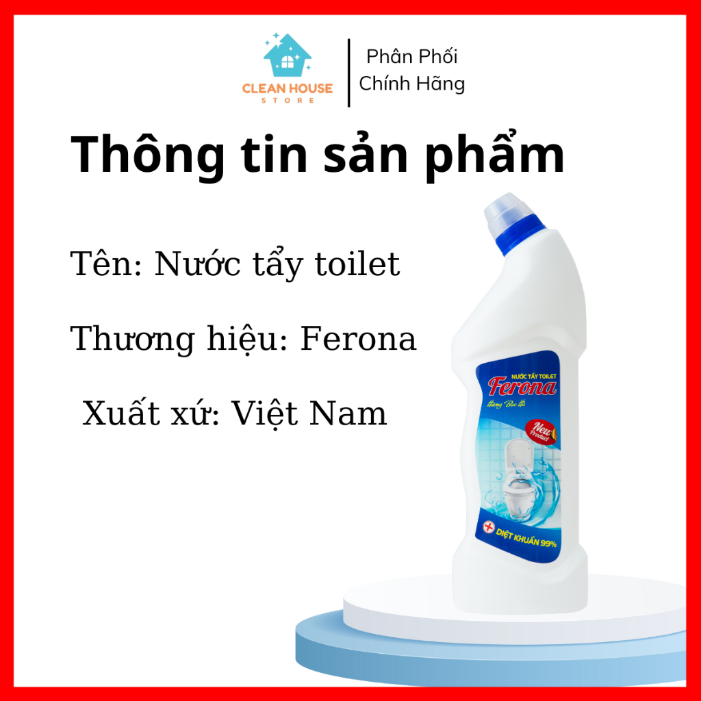 Nước Tẩy Bồn Cầu Ferona Sạch Khuẩn Thơm Mát
