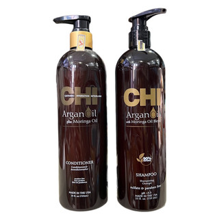 Dầu gội xả CHI Argan Plus Moringa Oil Shampoo & Conditioner 739mlx2