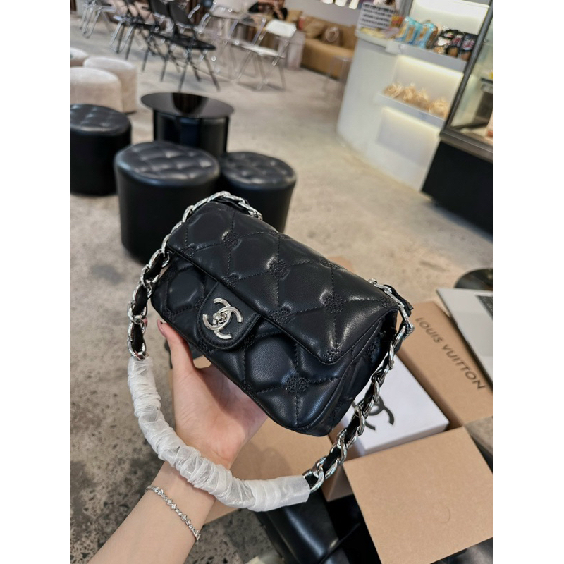 Túi kẹp nách classic xích to xanh jean màu mới siêu đẹp 22cm
