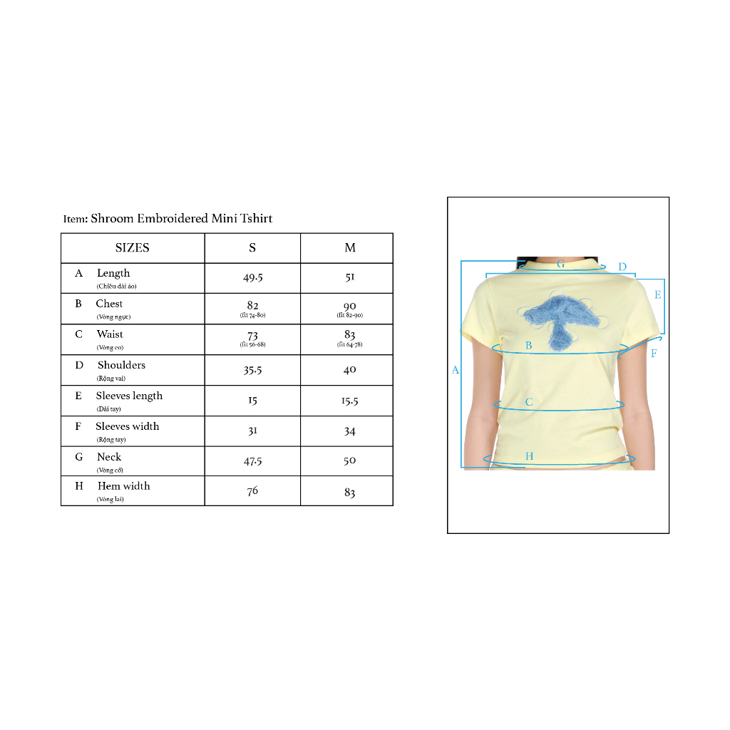 Áo vàng nấm xanh dương HeartBurn