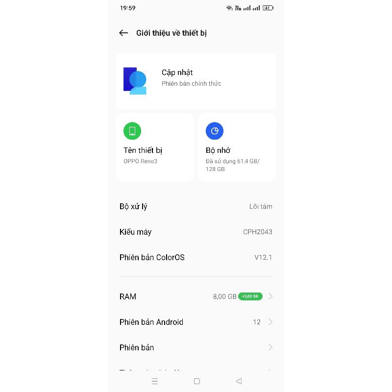 Điện thoại Oppo reno3