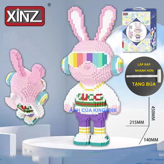 lắp ráp mô hình bearbrick thỏ đa sắc xinz cỡ lớn 45cm đồ chơi  xếp hình trẻ em nanoblock Đồ chơi lắp ráp cho bé