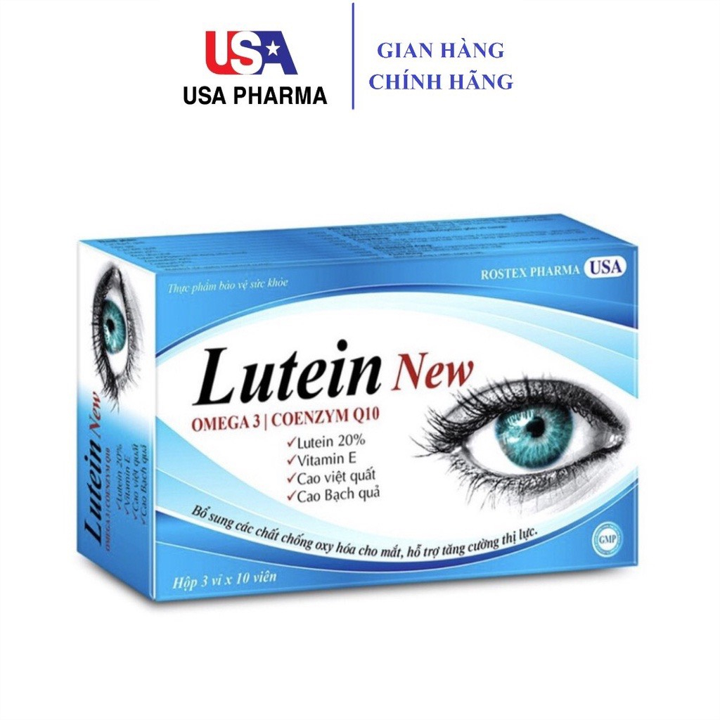 Viên uống sáng mắt Lutein New, Omega 3 giảm khô mắt, mờ mắt, mỏi mắt - 30 viên NHÀ THUỐC VIỆT MỸ