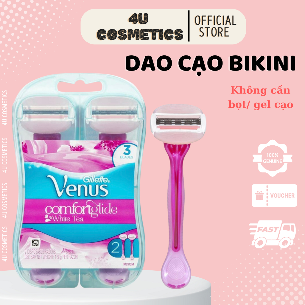 Dao cạo lông nữ Venus Gillette Sensitive Spa bộ 2 đầu dao và 3 đầu dao