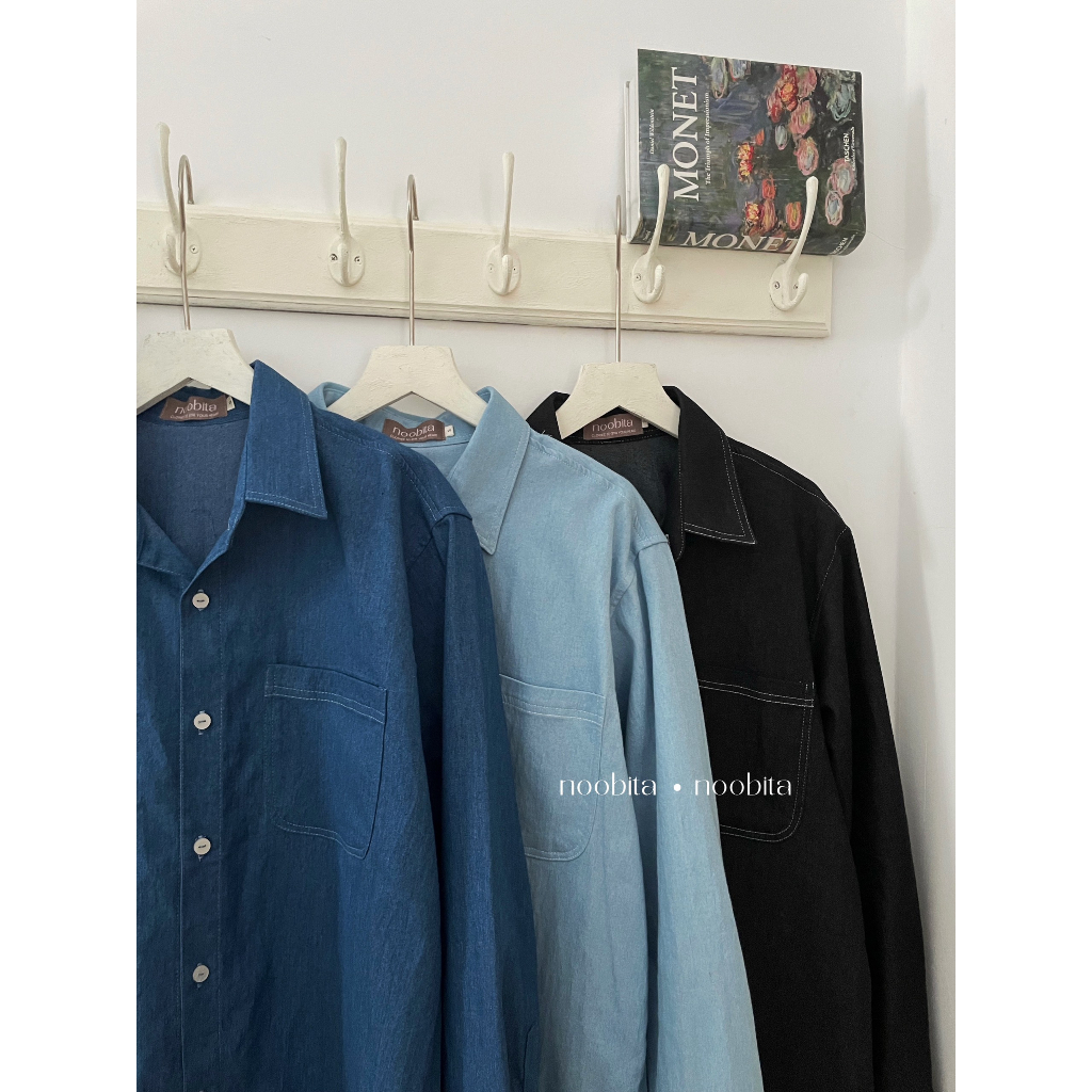 NOOBITA - Sơ mi tay dài vải denim mềm 7733