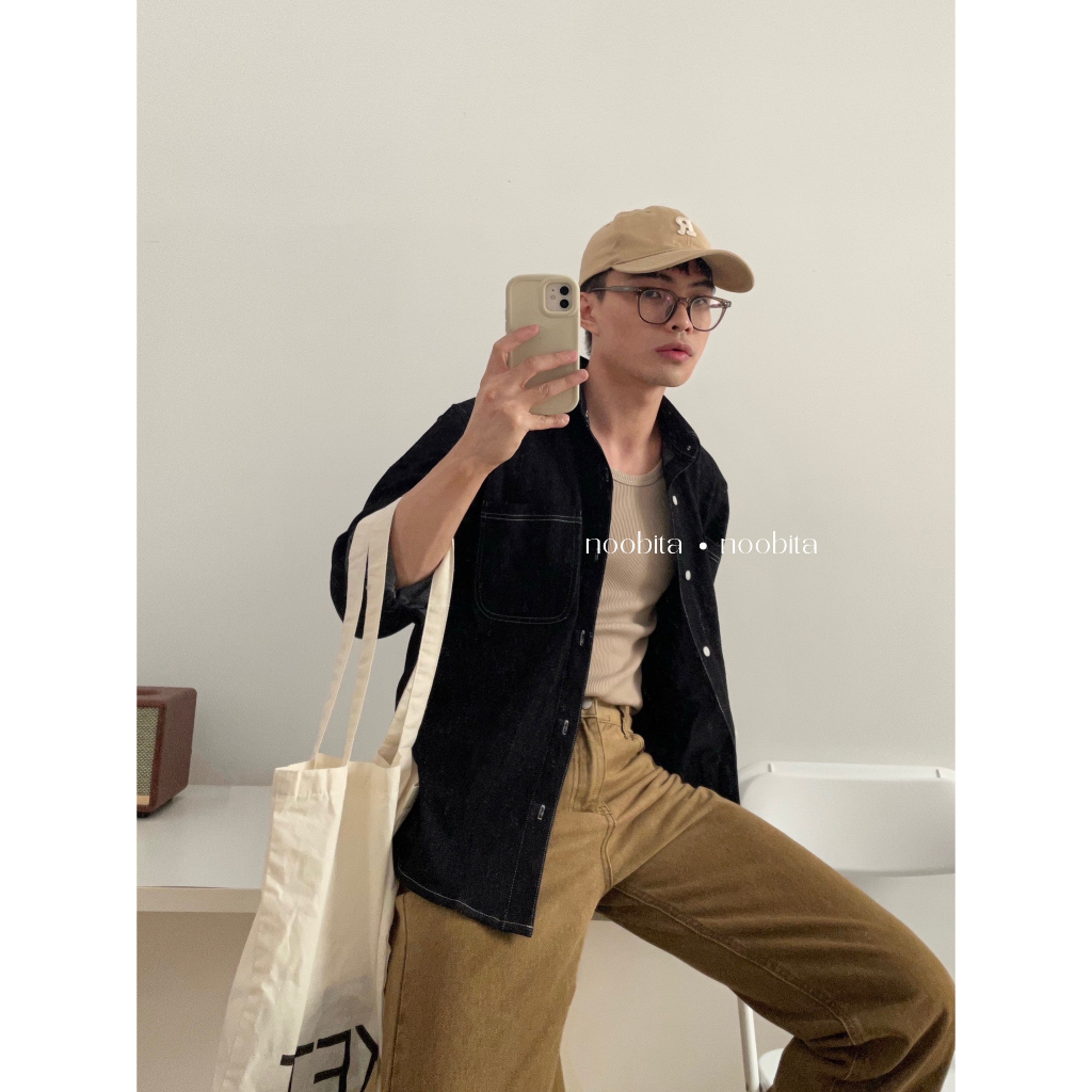 NOOBITA - Sơ mi tay dài vải denim mềm 7733