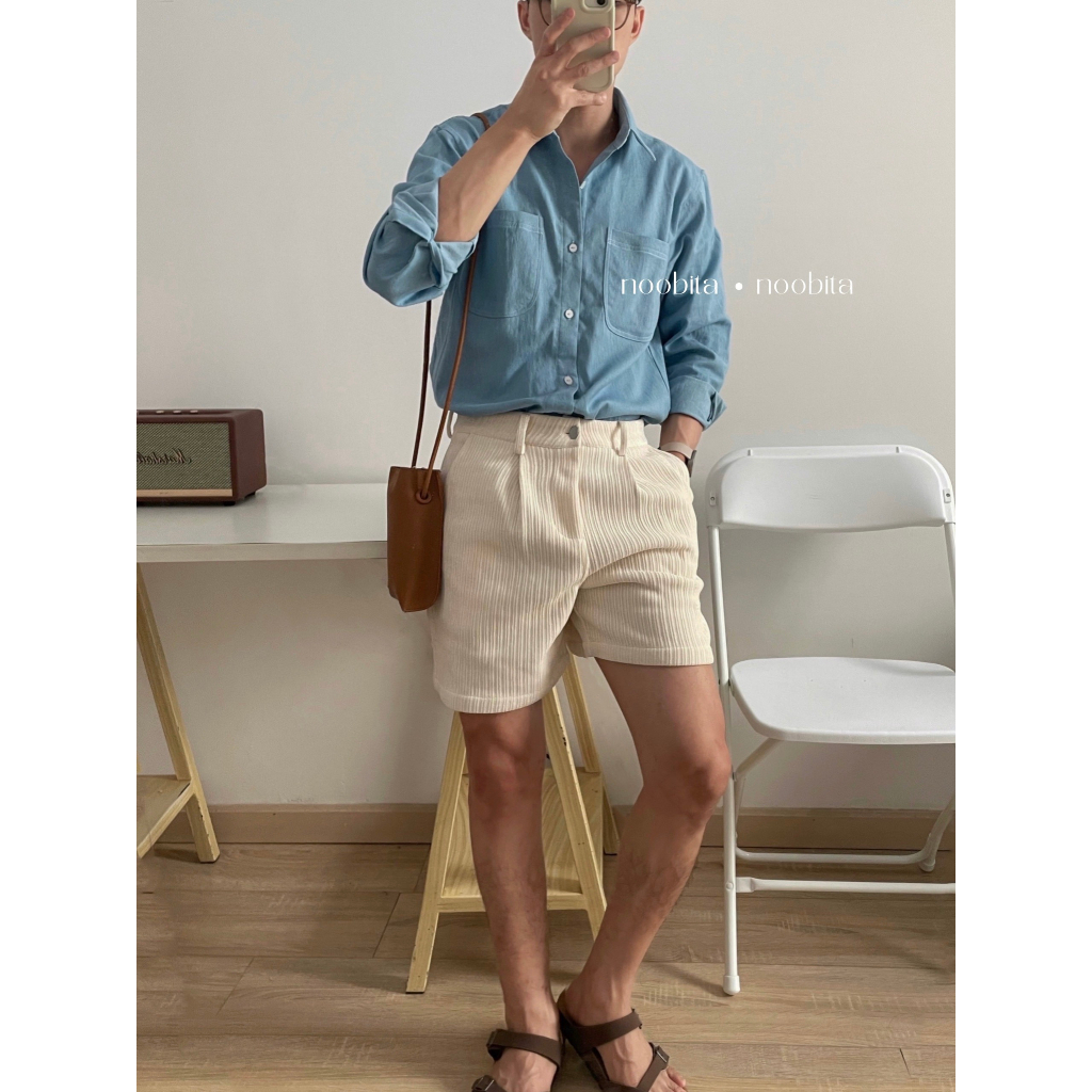 NOOBITA - Sơ mi tay dài vải denim mềm 7733