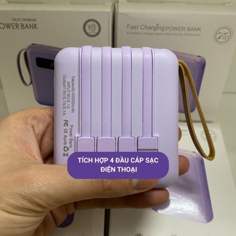 Sạc dự phòng 20000mAh 4đầu ra 4 thiết bị
