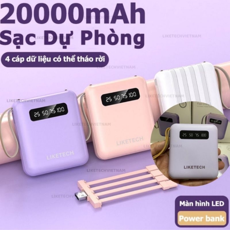 Sạc dự phòng 20000mAh 4đầu ra 4 thiết bị